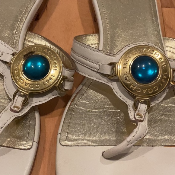 Women’s Coach white leather Rumour sandals, size 9.5 - Picture 5 of 6